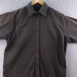 Jesse James Industrial‎ Workwear Short Sleeve Button Up Shirt Men's Large Denim